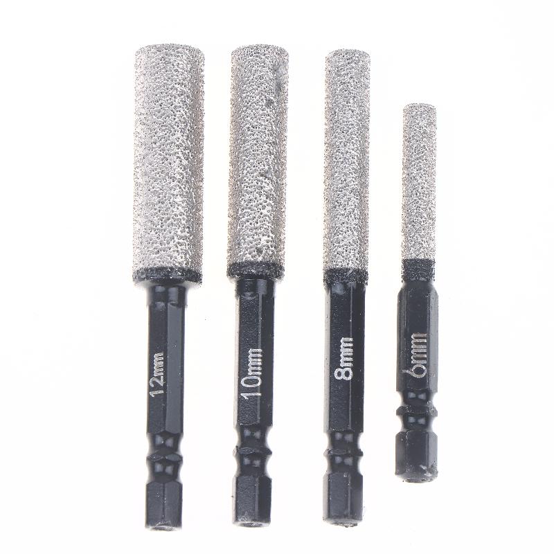 2Pcs 5-12Mm Vacuum Brazed Dry Drill Bit Set - Dual-Purpose Dry/Wet Use For Porcelain/Granite/Tile/Marble