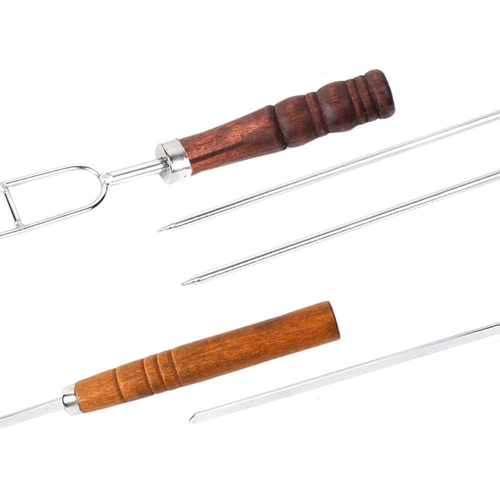 Шампуры для барбекю, 7 шампуров для барбекю, нержавеющая сталь, гриль для барбекю, палочка для кебаба, игольная посуда