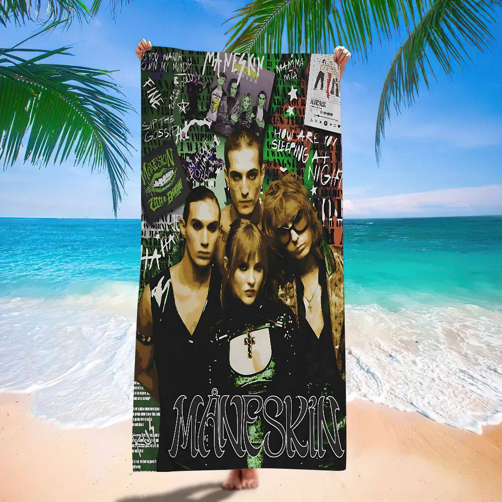 M-Maneskin D-Дамиано Давид Группа Большие Микрофибровые Пляжные Полотенца Быстросохнущее Полотенце Песок Пляжные Полотенца Полотенце для Бассейна Для Путешествий Бассейн Йога
