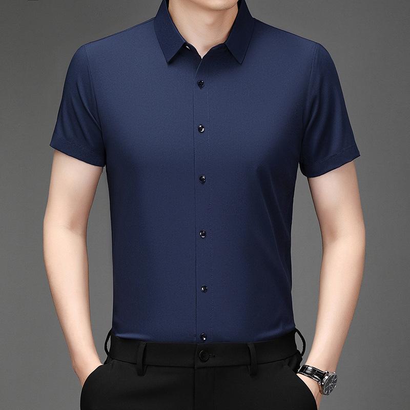 Men'S Plaid Shirt Short-Sleeved T-Shirt Summer Thin Loose Large Size Half-Sleeved Medium Business Casual Shirt Men'S Trend