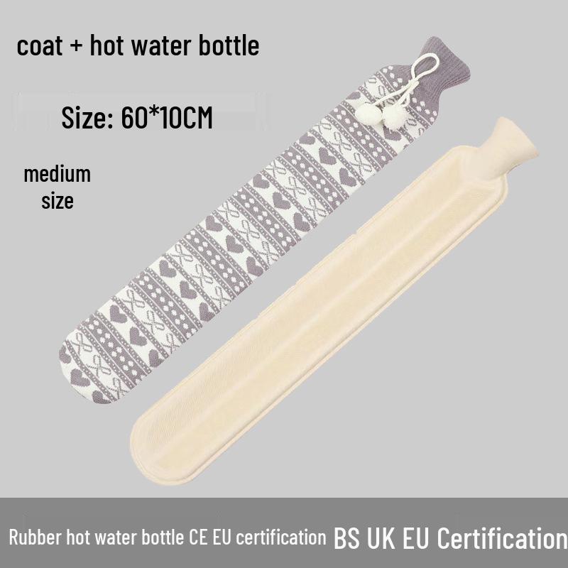 Explosion-Proof Hot Water Bottle: Rubber Design for Stomach and Feet, Long-Lasting Warmth