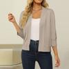 Women's 3/4 Sleeve Cropped Cardigan Sweater Open Front Short Shrugs Cardigans Lightweight Sweaters