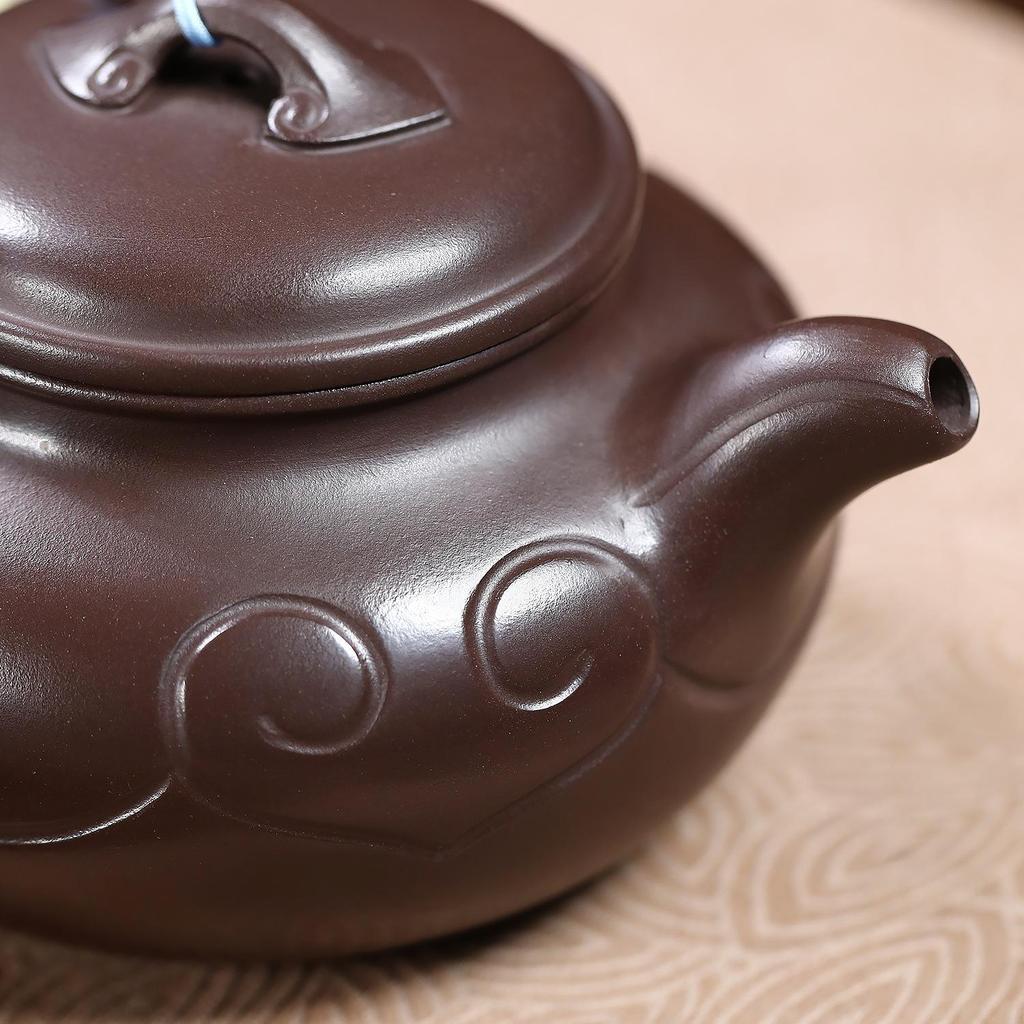 Yixing Zisha Ruyi Chengxiang Handmade Antique Purple Clay Teapot Set