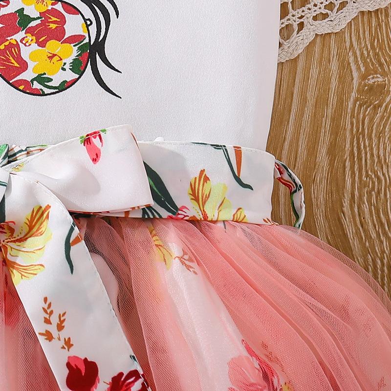 Летняя детская одежда, новая детская одежда для девочек 7-12 лет, топы с короткими рукавами и сетчатое платье, комплекты из 2 предметов