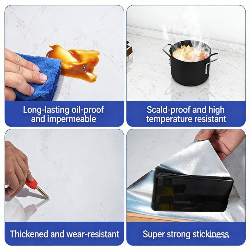 Самоклеящаяся пленка под мрамор - Термостойкая наклейка на кухонную столешницу, Водонепроницаемые, маслостойкие обои с отклеивающейся подложкой для обновления кухонных шкафов