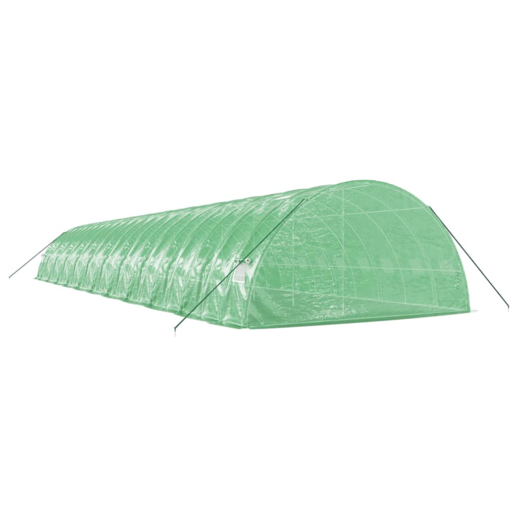 Green Greenhouse with Steel Frame 132 m² 22 x 6 x 2.85 m