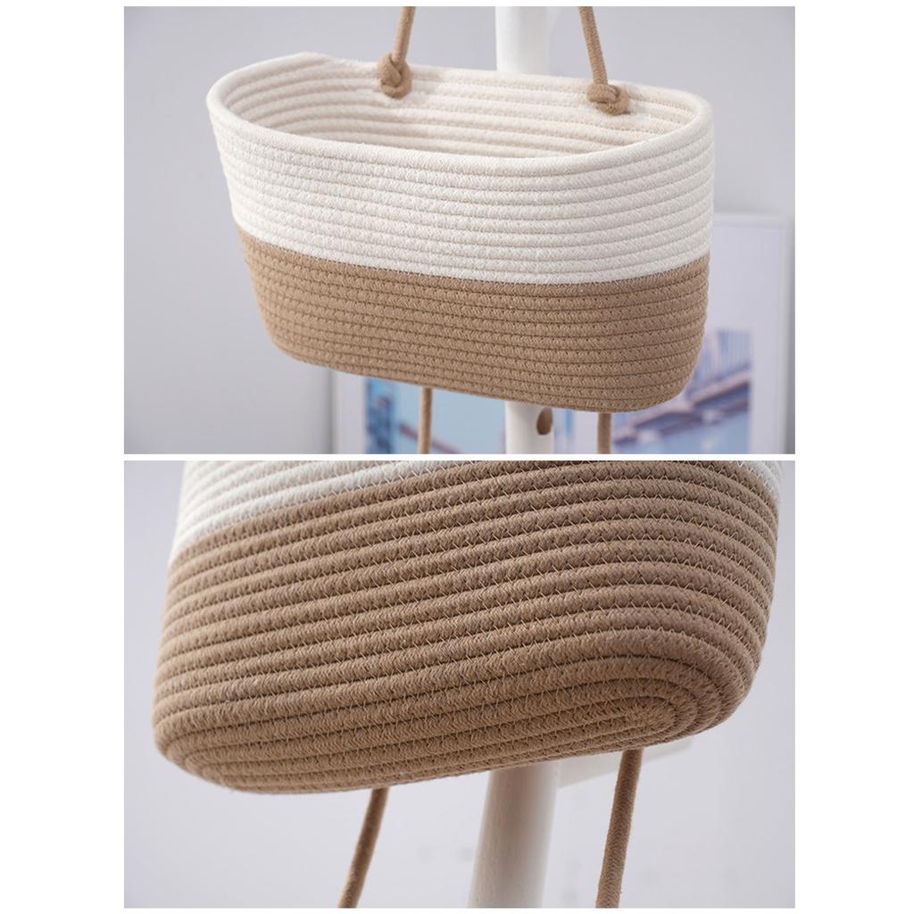 3 Tierd Hanging Basket Wall Mounted Storage Basket with Multiple Compartments Handwoven Fruit and Vegetable Organizer
