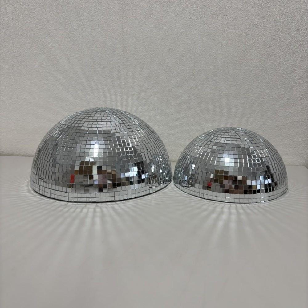 5Pcs Semicircle Mirror Disco Ball Wall Art Metallic Reflective Ball Ornament Party Background Decor