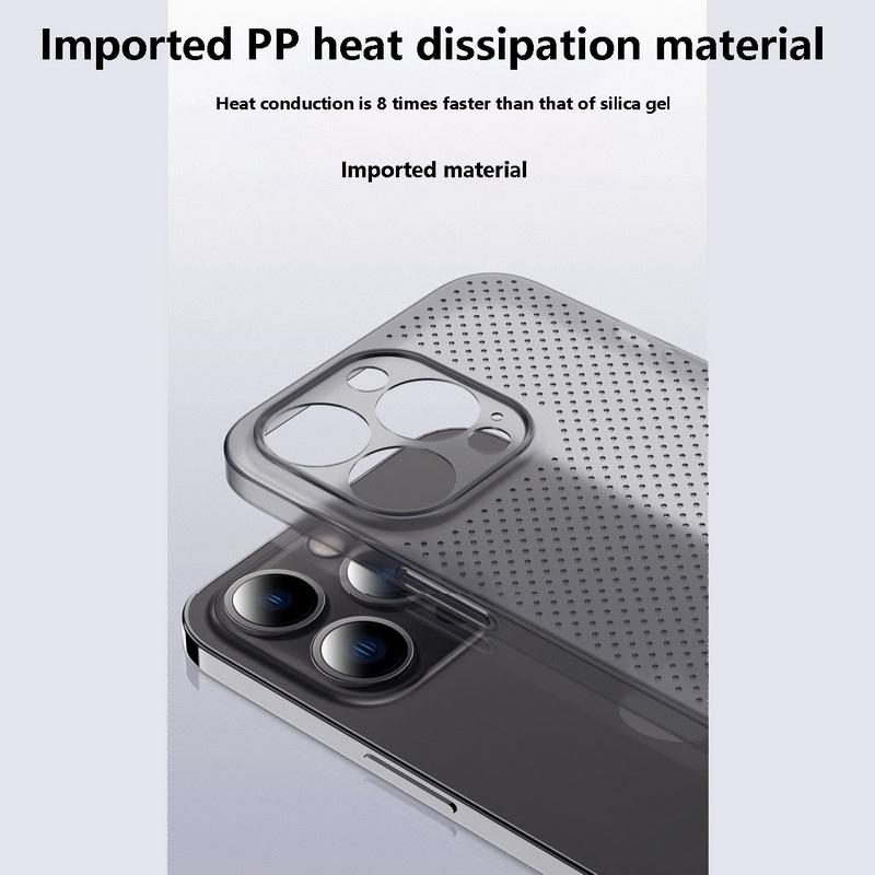 Однотонный полый теплоотводящий чехол для телефона iPhone 16 Pro Max 15 Pro 14 13 12, защита объектива, ударопрочный тонкий жесткий бампер