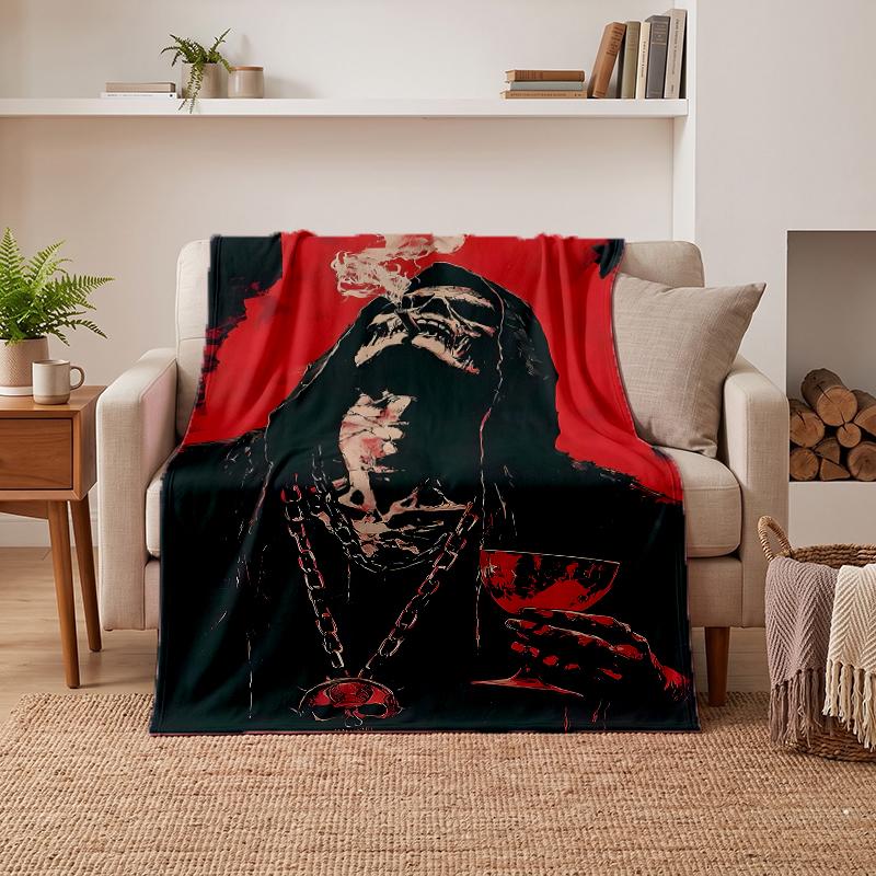 Dark Gothic Soft Warm Flannel Blankets Comfortable Blanket for Home Decoration Gifting