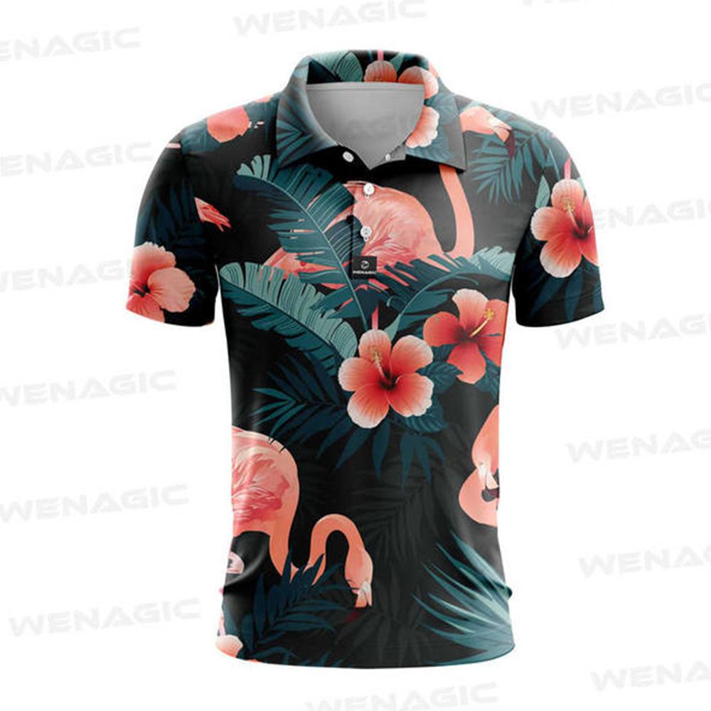 Men's Short Sleeve Golf Shirt Printed T-Shirt Quick Drying Breathable Jersey Outdoor Sports