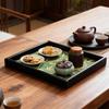 Chinese Style Bamboo Leaf Serving Tray Wooden Jewelry Storage Tray  Living Room