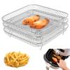 8 Inch Air Fryer Rack 3Layer Stackable Dehydrator Rack Steel Square Air Fryer Basket Tray Air Fryer Accessorie for 5.8QT/7.5L-8L