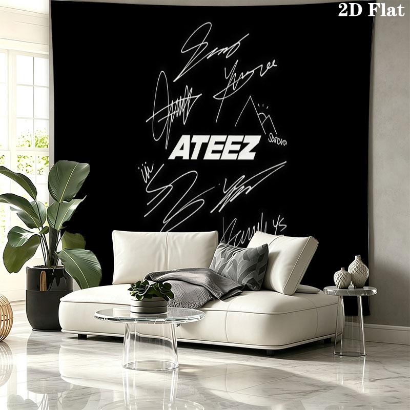 ATEEZ Wall tapestry, aesthetic printed fabric blanket, suitable for bedroom, living room, and home decor.