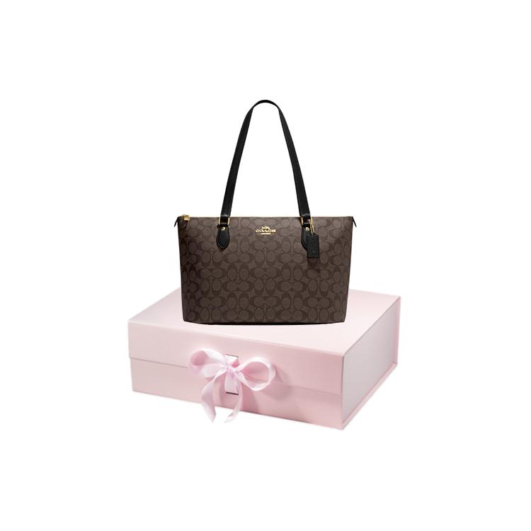 Coach Холщовая сумка-тоут с гладкой кожаной отделкой, Сумка для покупок, Сумка, Сумка через плечо, Сумка на плечо, Большая (унисекс) Наплечные сумки
