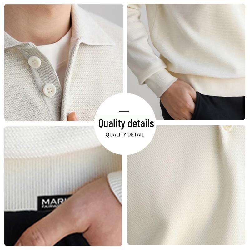 Mark Fairwhale Men's Old Money Style Polo Collar Knit Sweater