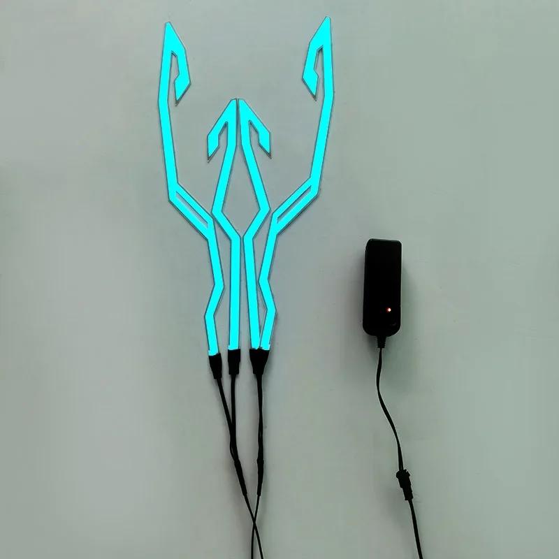 Новый фонарь для шлема мотоцикла 4 в 1 EL Light 3 Mode Led фонарь для шлема ночной езды сигнальная полоса для шлема комплект аксессуаров для украшения