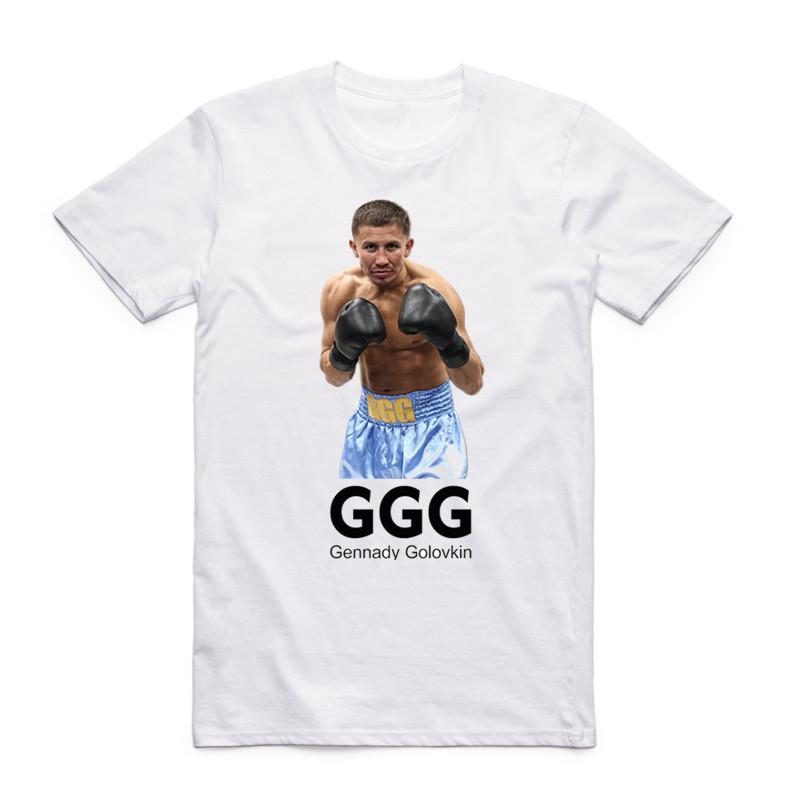 2019 Men Print Gennady Golovkin GGG Fashion White T Shirt Short Sleeves O Neck Summer Casual Fitness MMA Boxer T-shirt