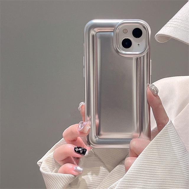 Korean Luxury Shell Pattern Square Phone Case For Iphone 14 13 12 11 Pro Max Lovely Laser Plain Shockproof Soft Back Cover Funda