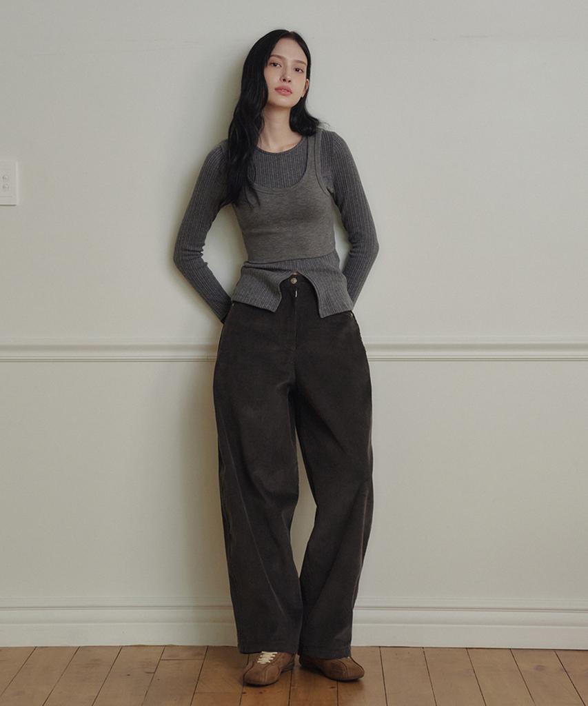 MARROT Sleeveless Top Layered Tee_Charcoal