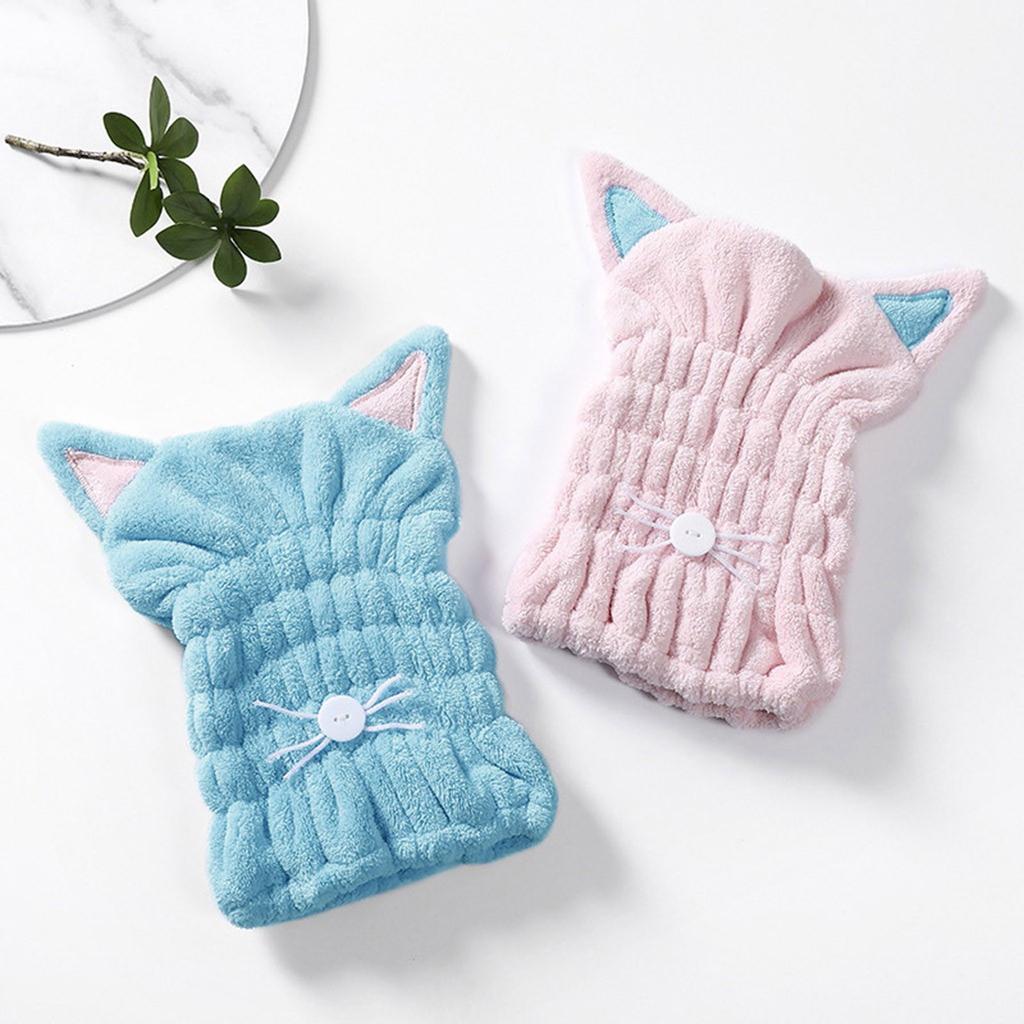 Полотенца для сушки волос, милое банное полотенце, ультрамягкая впитывающая шапочка для сушки волос