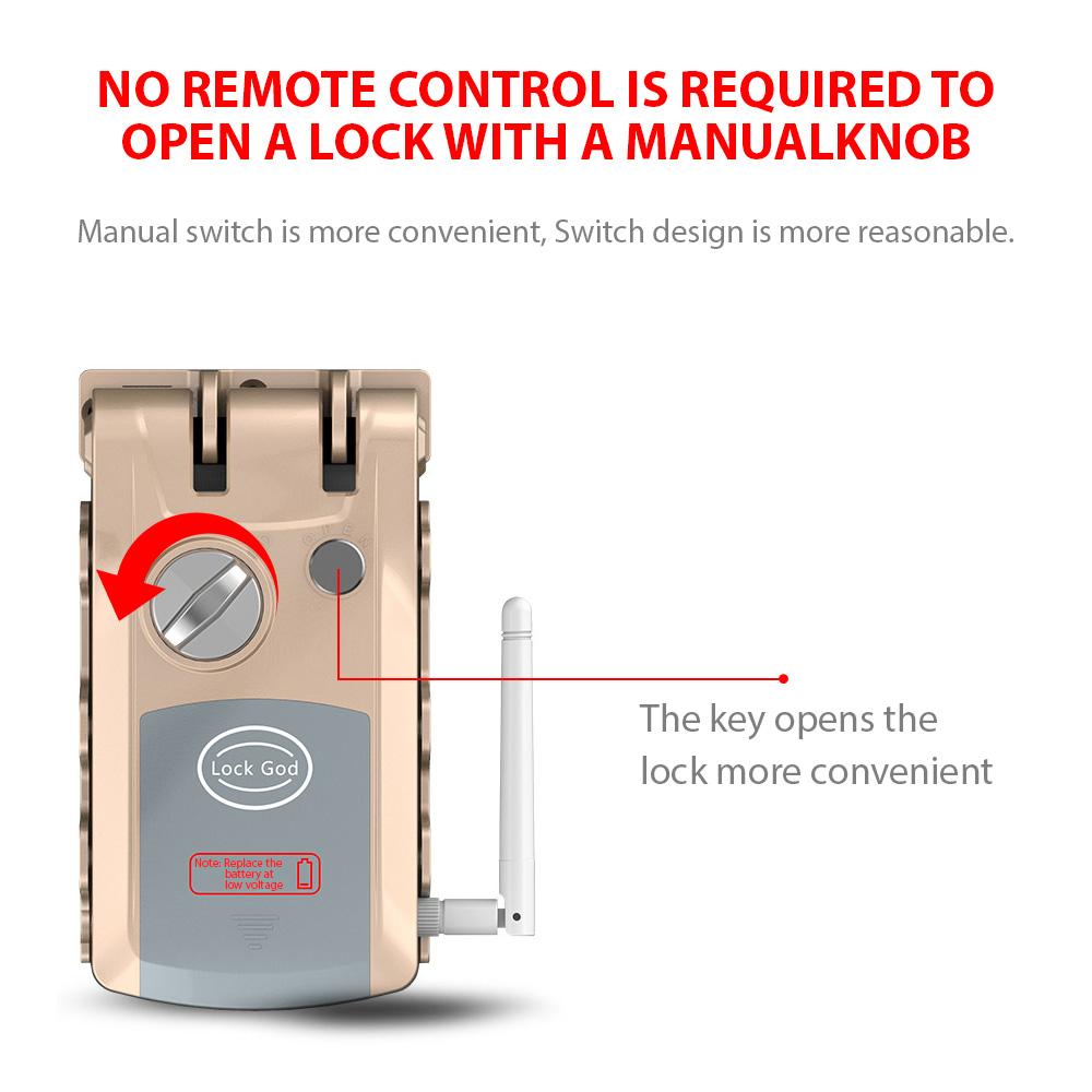 Remote Control Door Lock Home Security Double Anti-Theft Smart Lock App and BT Unlocking Wireless