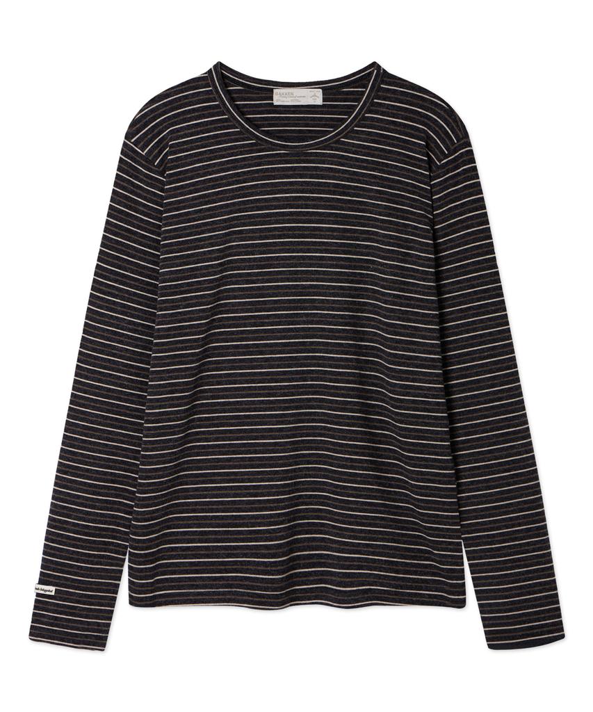 BAKKEN [Women] Soft Multi-Stripe Long Sleeve T-Shirt Bk4341 (3 Colors)