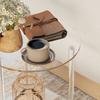 Round Low Coffee Table with 2 Levels in Acrylic for Indoors, diameter 40x50 cm, Transparent
