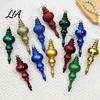 Festival Tree Pendant Set 6 Pcs Finial Drop Christmas Ornament, Glitter Shatterproof Plastic DIY Holiday Party Supplies Decoration for Hanging