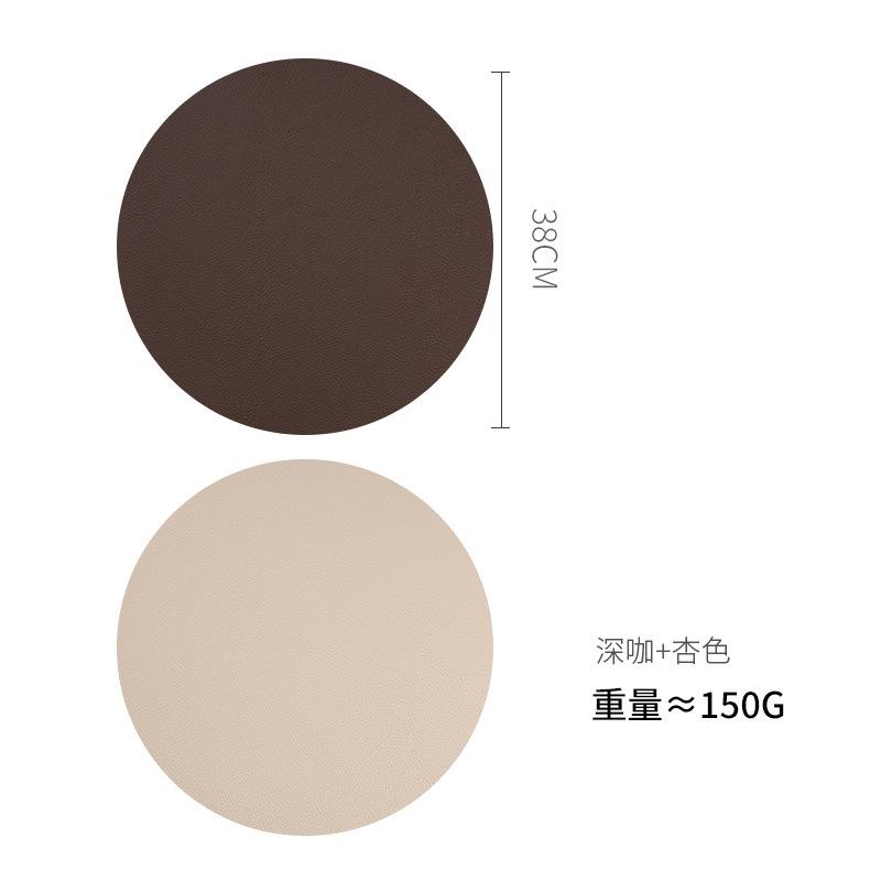 High-end two-color leather placemat household triangular oval waterproof and oil-proof thermal insulation mat bowl cushion coaster placemat