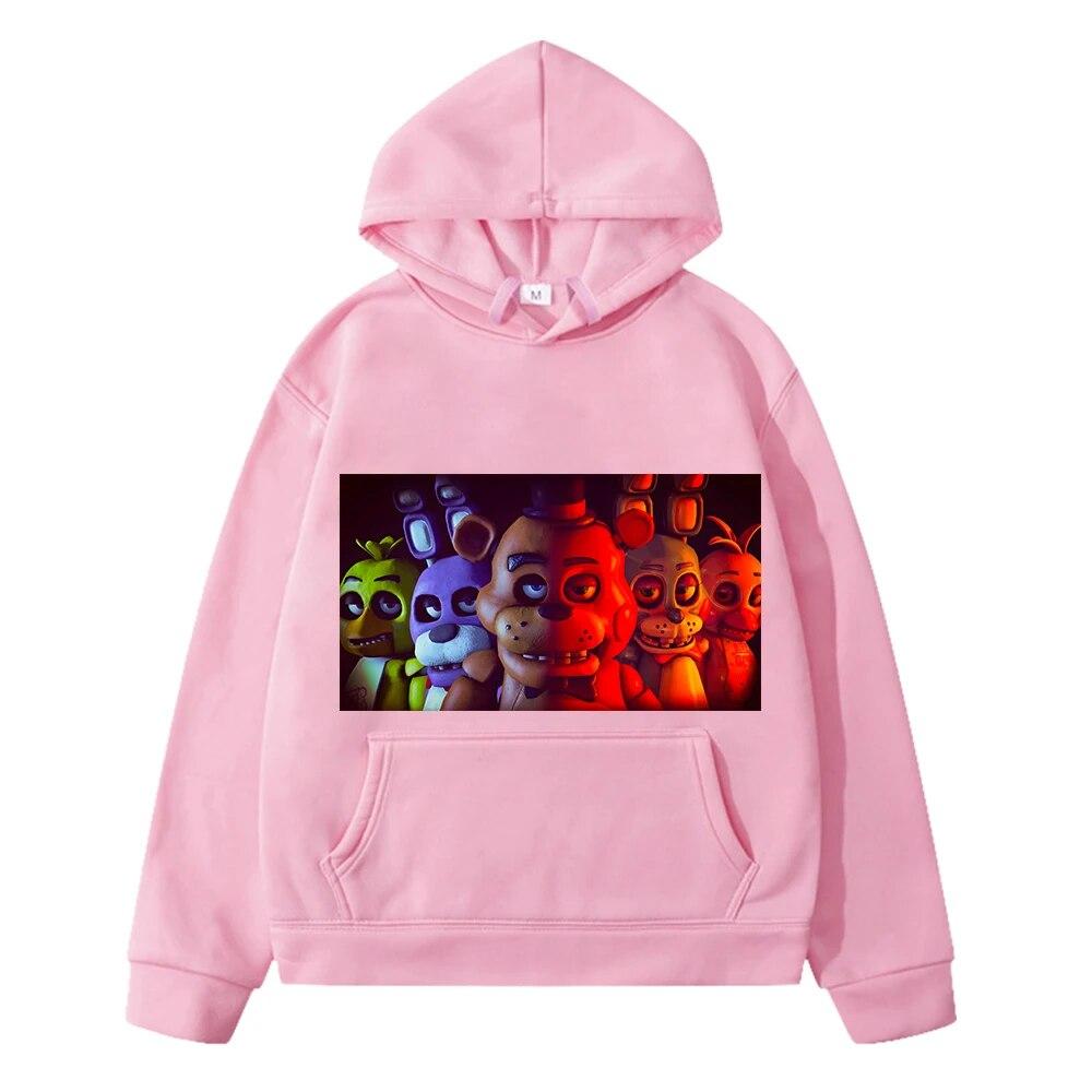 Толстовки Kawaii с изображением медведя и кролика, осенняя флисовая толстовка для мальчиков, толстовка с капюшоном в стиле аниме FNAF, пуловер y2k sudadera, куртка, детская одежда для девочек