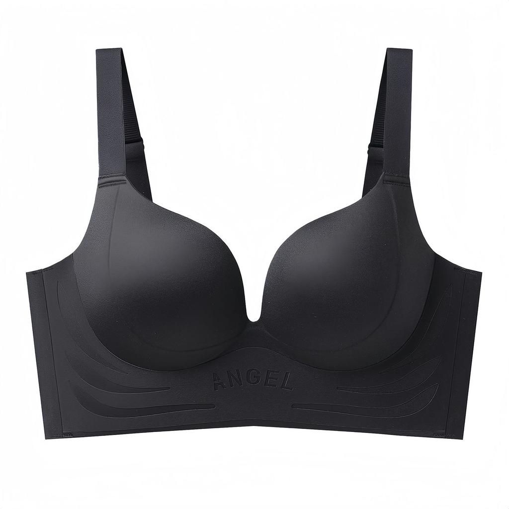 Large size seamless underwear women's big breasts show small upper support to gather, anti-sagging comfort, no steel ring to close the breast bra