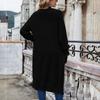 Женский повседневный свободный однотонный длинный кардиган с длинным рукавом и верхняя одежда