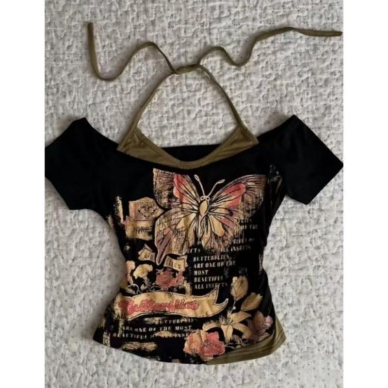 Футболка с коротким рукавом в стиле casual, летняя уличная одежда, готическая футболка, готическая тонкая футболка, женский укороченный топ в стиле 90-х, винтажная одежда, женские футболки в стиле панк, сексуальная