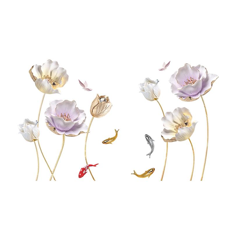 Большой тюльпан, бабочка, наклейки на стену, цветок для спальни, гостиной, декор, сделай сам, декор стены, рельефные цветочные наклейки на стены, домашний декор