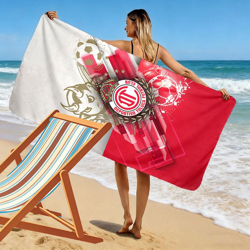 Club Toluca Print Beach Towel, Large Soft Quick Dry Towel for Beach Camping Swimming
