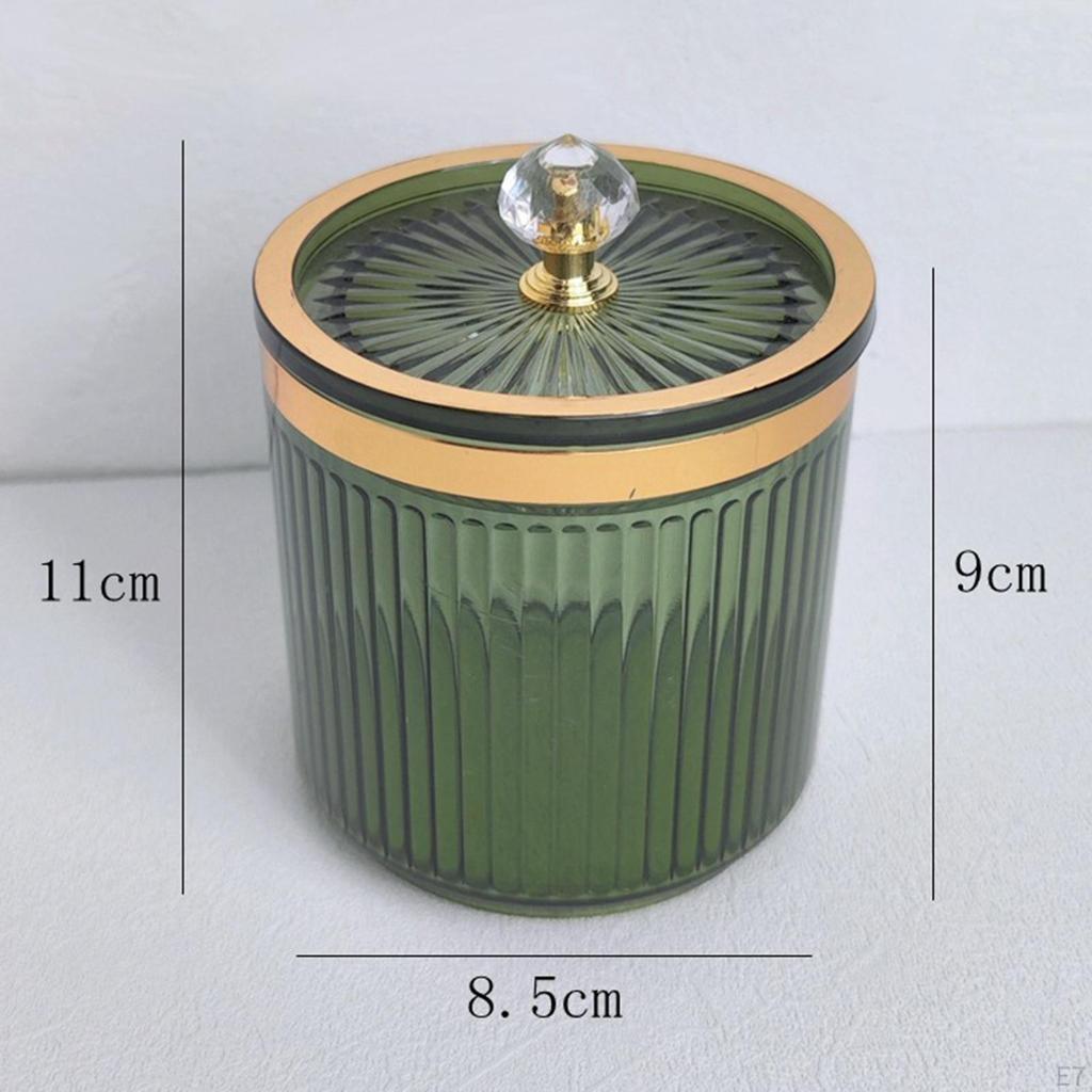 Bathroom Qtip Dispenser Container with Lid Dustproof Makeup Pads for Countertop