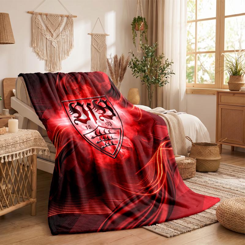 VfB Stuttgart Football Print Flannel Blanket Soft Warm Sofa Bed Throw Blanket For Home Office Bedroom