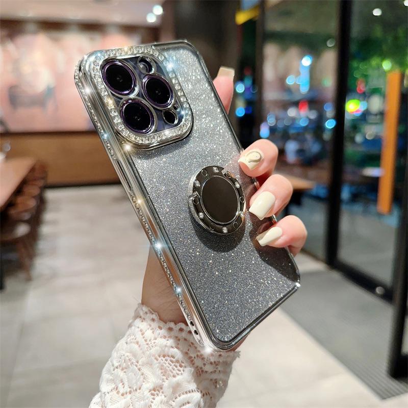 Чехол Goddess Rhinestone Glitter с магнитным кольцом для iPhone 13/14 Pro Max
