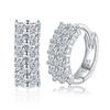 Double Row Full Diamond D Colour Moissanite Earrings Solid 925 Sterling Silver High Quality Girls Birthday Gift Jewelry