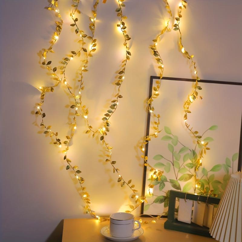 1 шт. 2 м/78,7 дюйма 20 светодиодов с имитацией золотого листа, украшения, гирлянды, украшения для дня рождения, Рамадана, Рождественского фестиваля, гирлянды