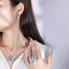 Европейский и американский стиль модный набор ювелирных изделий имитация кулон Параиба 10*12 серьги-гвоздики кольцо 6*8 трехпредметный набор