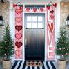 1 пара дверных подвесных украшений на День святого Валентина, вечерние баннеры с ремешком, изысканный узор, легко повесить куплет, дверные занавески, таблички