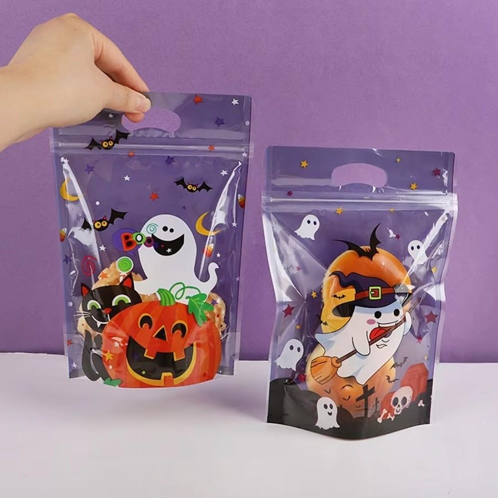 Stand Up Gusset Halloween Candy Bags Resealable Zipper Stand Up Pouches Halloween Party Favors