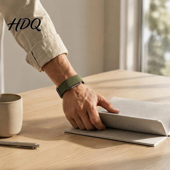 Мягкий сменный ремешок для повседневного ношения Hume Band 2.0 Плетеный нейлон Регулируемый Универсальный для часов и трекеров Браслет на запястье Дышащий Анти-пот Спортивный браслет