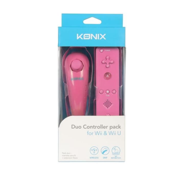 Комплект KONIX Duo Контроллер + джойстик Wii / Wii U Розовый
