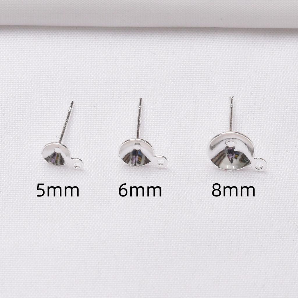 10pcs 14K Bag Gold Bowl Needle with Hanging Pearl Holder Earrings DIY Handmade Earrings Accessories Cross Bowl Needle with Hanging