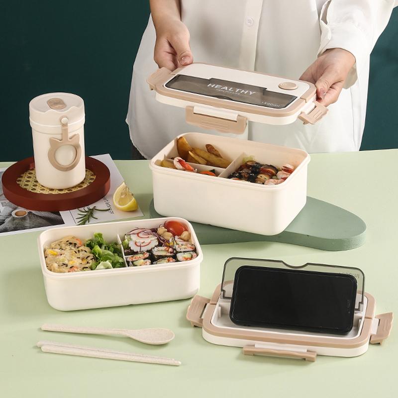 Микроволновая печь Посуда Еда Ланчбоксы Школьный Пластиковый Контейнер Для Обеда Bento Хранение Симпатичный Ланч-бокс для Детей Пикник Школа