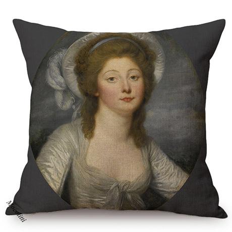 Famous Netherlands Painter Frans Hals Realism Painting Sofa Decorative Cushion Cover Elegant Lady Vintage Portrait Pillow Case
