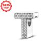 925 silver uppercase letters A-Z women's fashionable charm beads, suitable for DIY bracelets